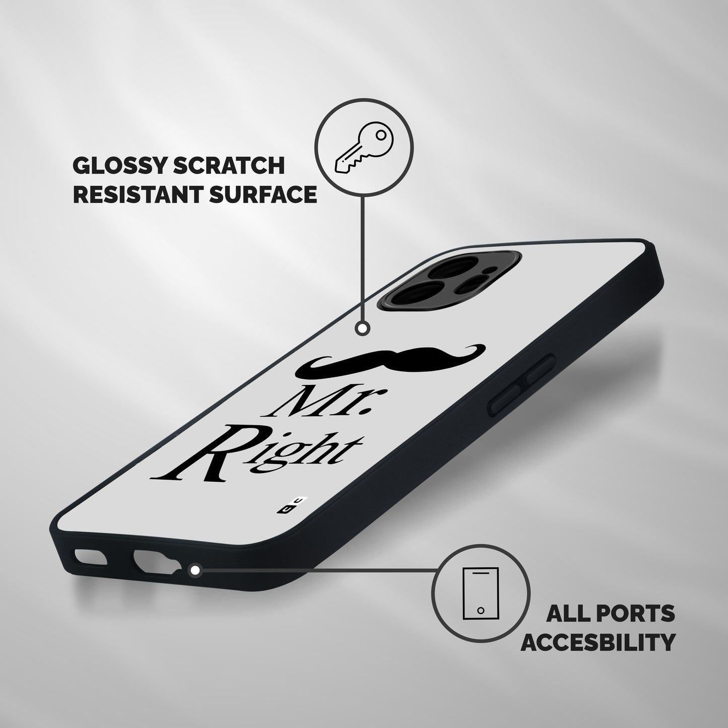 Mr. Right. Shockproof Hybrid Protection (Metal + TPU) Back Case Cover