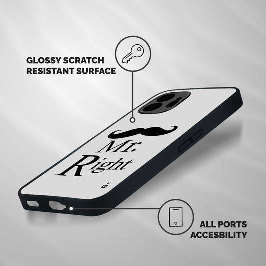 Mr. Right. Shockproof Hybrid Protection (Metal + TPU) Back Case Cover