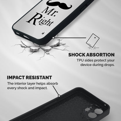 Mr. Right. Shockproof Hybrid Protection (Metal + TPU) Back Case Cover