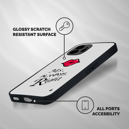 Ms. Always Right. Shockproof Hybrid Protection (Metal + TPU) Back Case Cover
