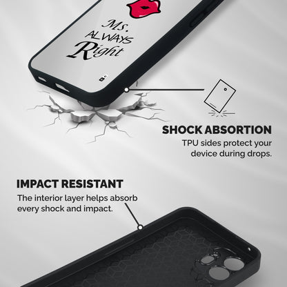 Ms. Always Right. Shockproof Hybrid Protection (Metal + TPU) Back Case Cover