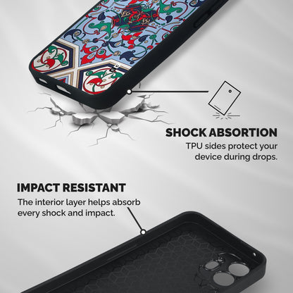 Multi Block Pattern Shockproof Hybrid Protection (Metal + TPU) Back Case Cover