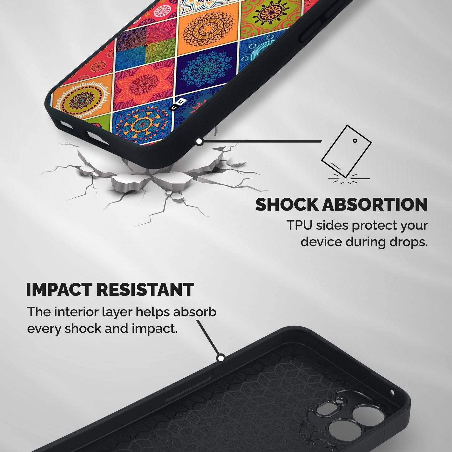 Multi Designs Shockproof Hybrid Protection (Metal + TPU) Back Case Cover