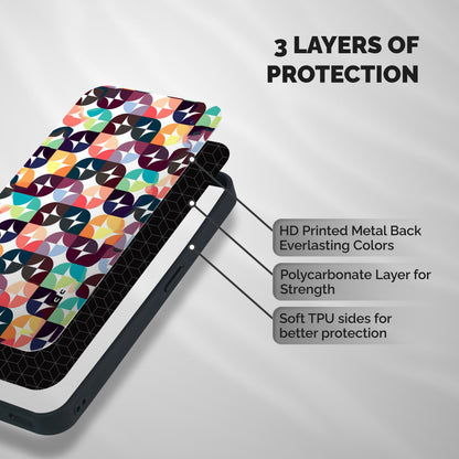 Multicolor Arc Shockproof Hybrid Protection (Metal + TPU) Back Case Cover