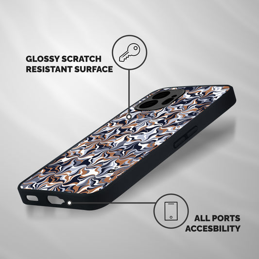 Multicolor Swirls Shockproof Hybrid Protection (Metal + TPU) Back Case Cover