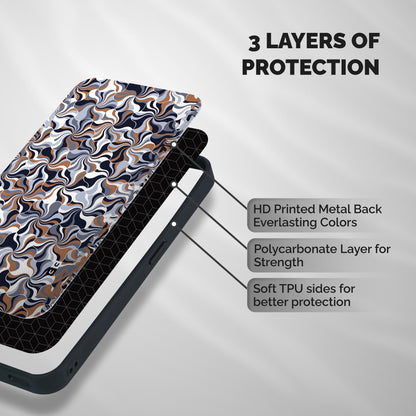 Multicolor Swirls Shockproof Hybrid Protection (Metal + TPU) Back Case Cover