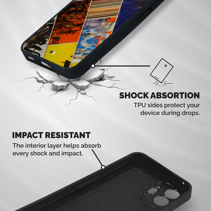 Multiple Textures Shockproof Hybrid Protection (Metal + TPU) Back Case Cover