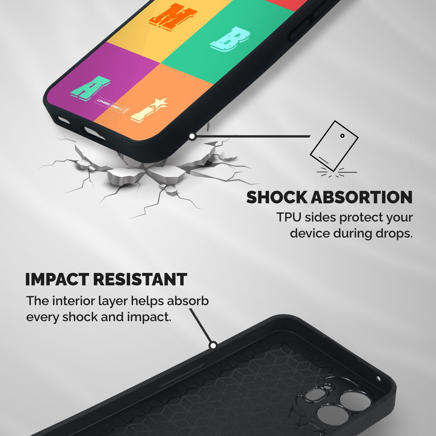 Mumbai Alphabets Shockproof Hybrid Protection (Metal + TPU) Back Case Cover