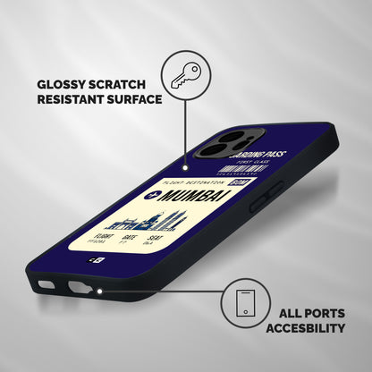 Mumbai Boarding Pass Shockproof Hybrid Protection (Metal + TPU) Back Case Cover