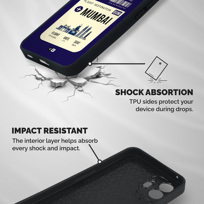 Mumbai Boarding Pass Shockproof Hybrid Protection (Metal + TPU) Back Case Cover