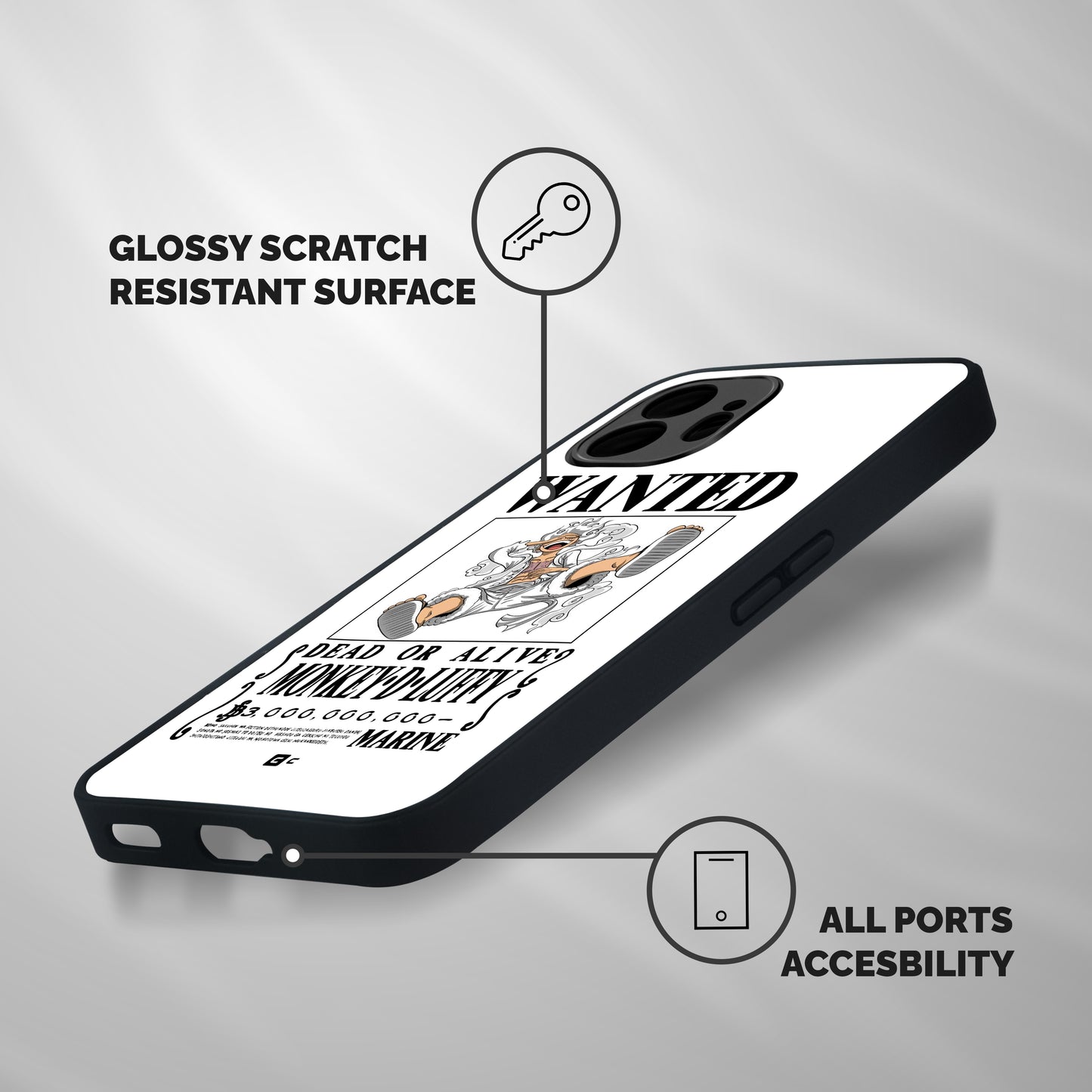 Munkey D Luffy Wanted  Shockproof Hybrid Protection (Metal + TPU) Back Case Cover