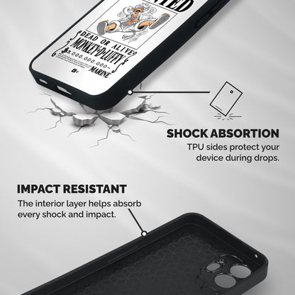 Munkey D Luffy Wanted  Shockproof Hybrid Protection (Metal + TPU) Back Case Cover
