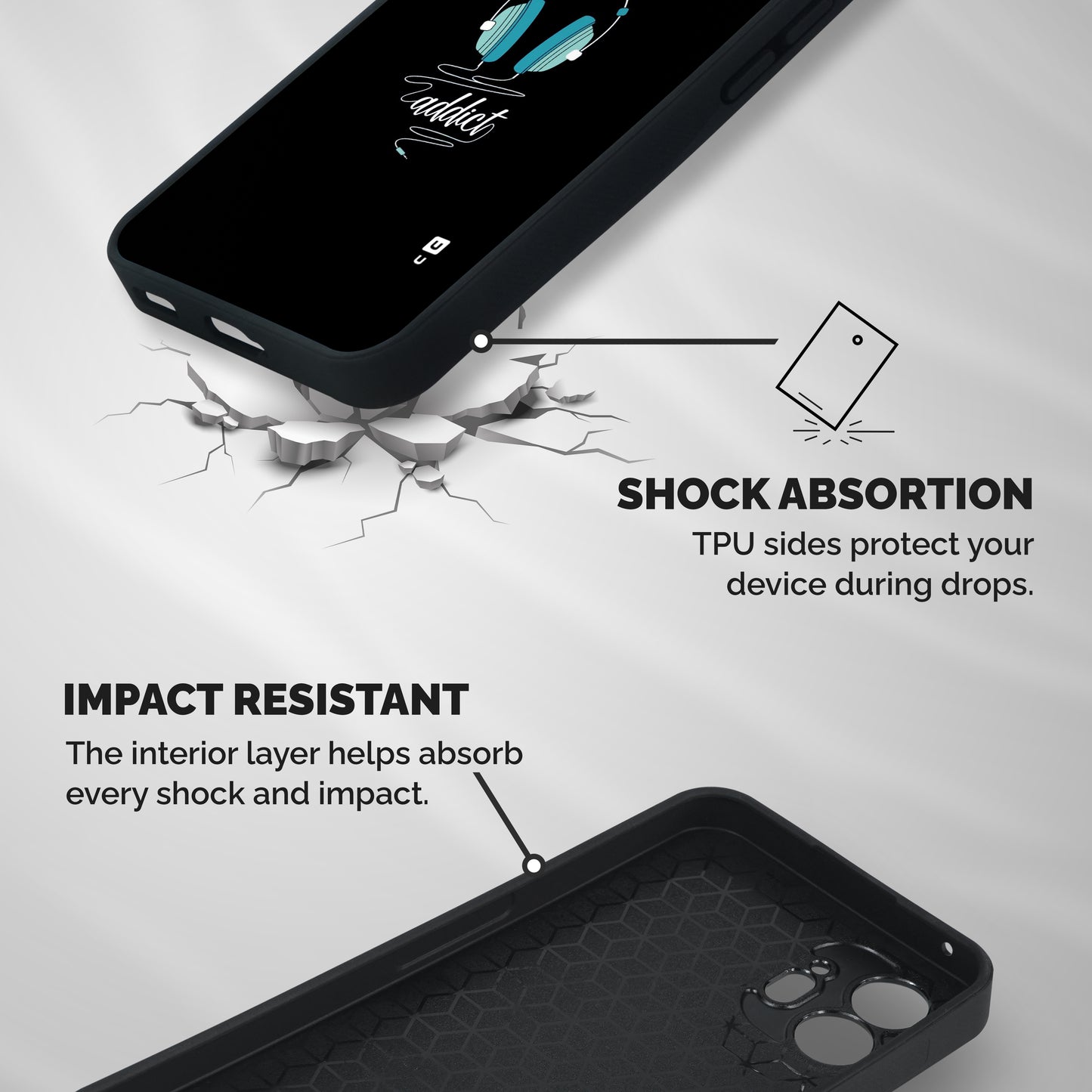 Music Addict Shockproof Hybrid Protection (Metal + TPU) Back Case Cover