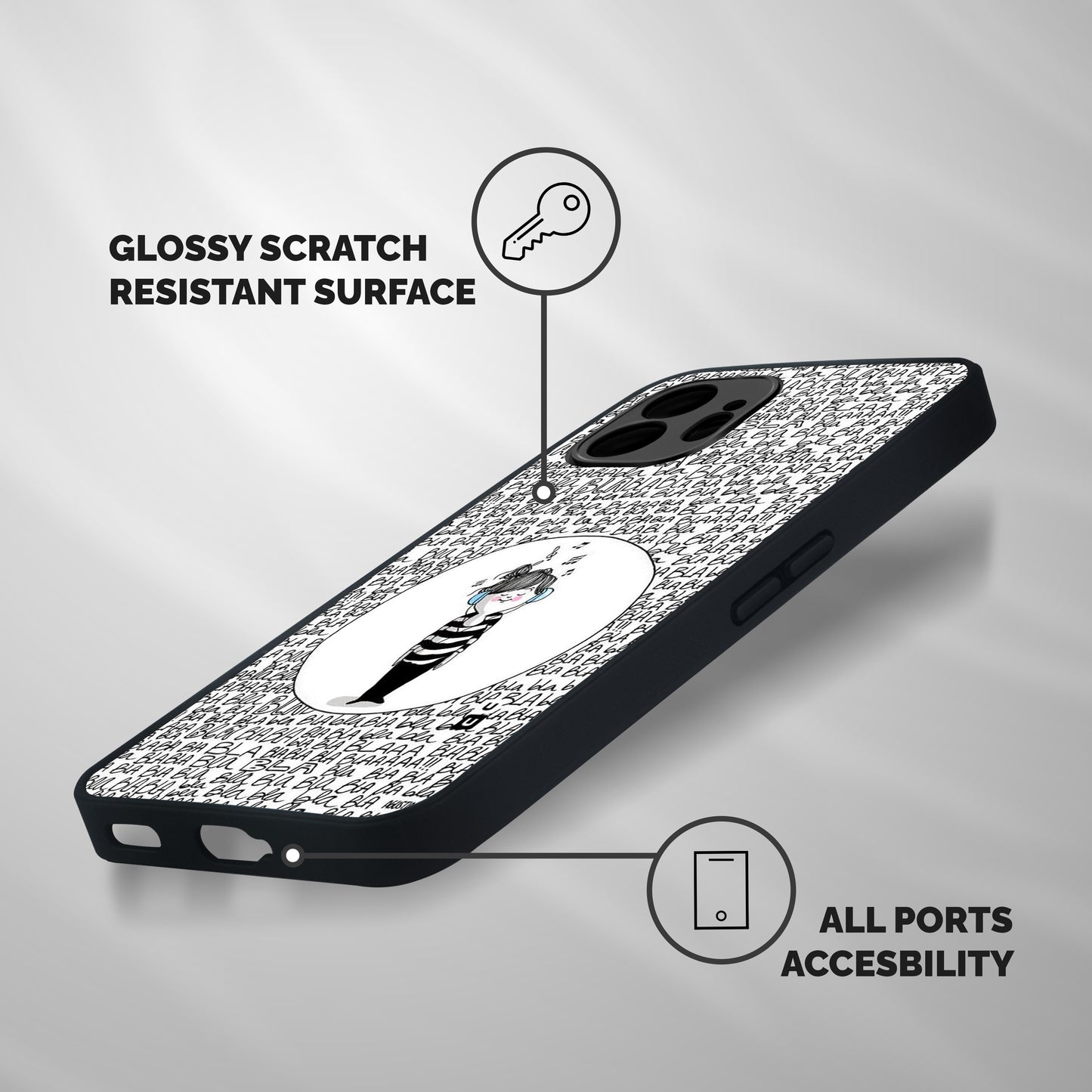 Music And Bla Bla Shockproof Hybrid Protection (Metal + TPU) Back Case Cover
