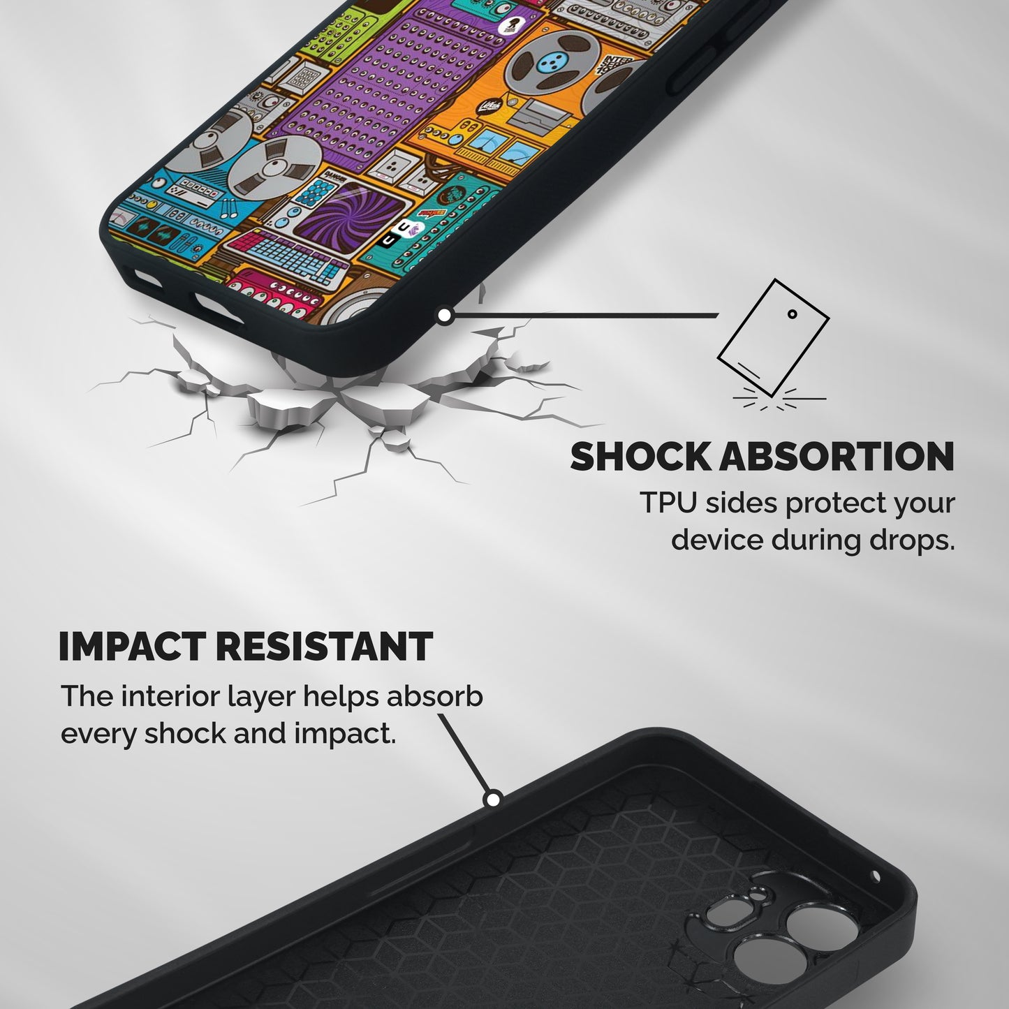 Music Decks Shockproof Hybrid Protection (Metal + TPU) Back Case Cover