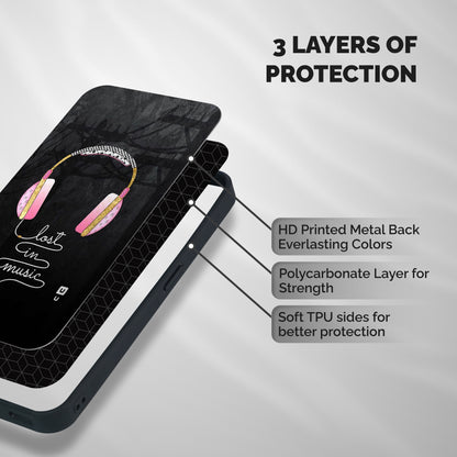 Music Lost Shockproof Hybrid Protection (Metal + TPU) Back Case Cover