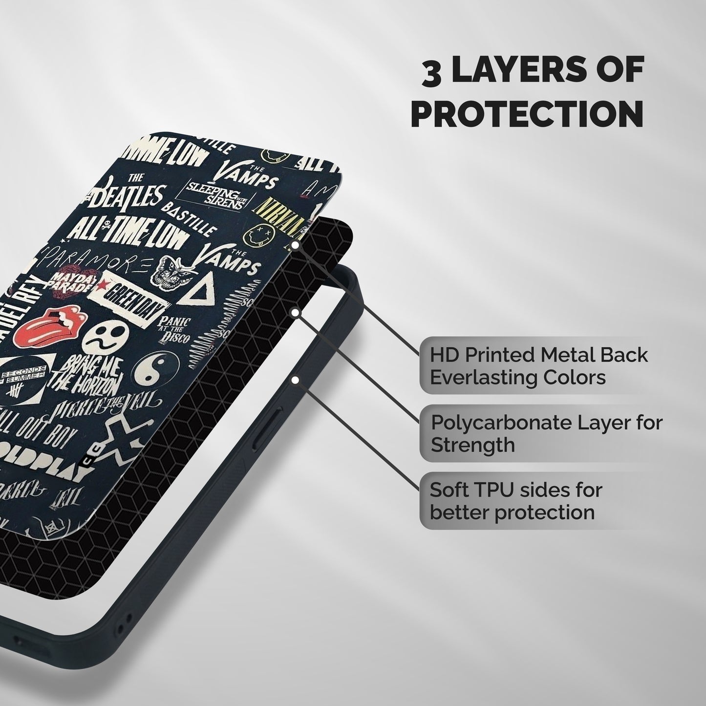 Music My Paradise Shockproof Hybrid Protection (Metal + TPU) Back Case Cover