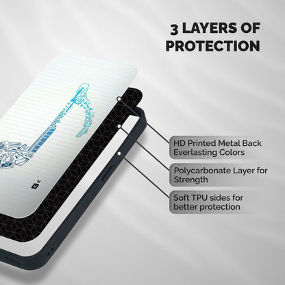 Music Note Design Shockproof Hybrid Protection (Metal + TPU) Back Case Cover