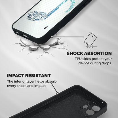 Music Note Design Shockproof Hybrid Protection (Metal + TPU) Back Case Cover