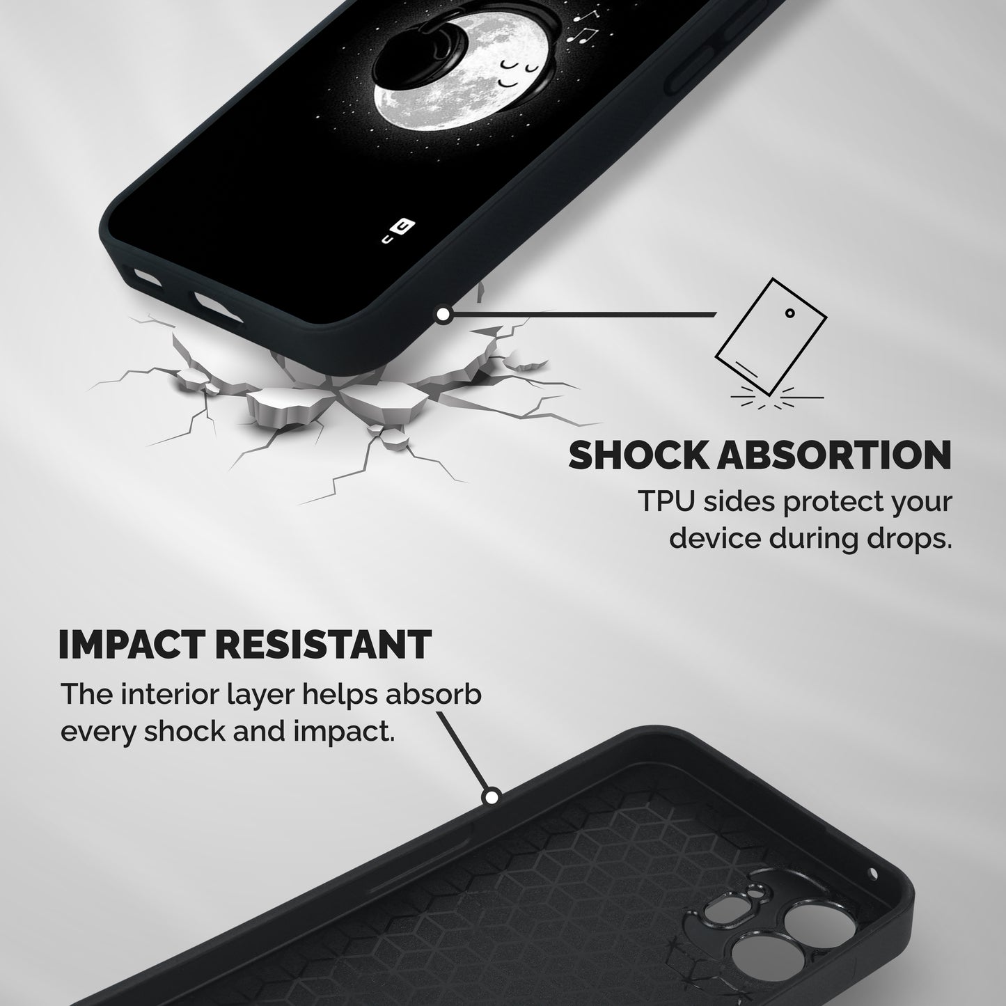 Music World Enjoying Shockproof Hybrid Protection (Metal + TPU) Back Case Cover