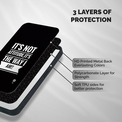 My Attitude Shockproof Hybrid Protection (Metal + TPU) Back Case Cover