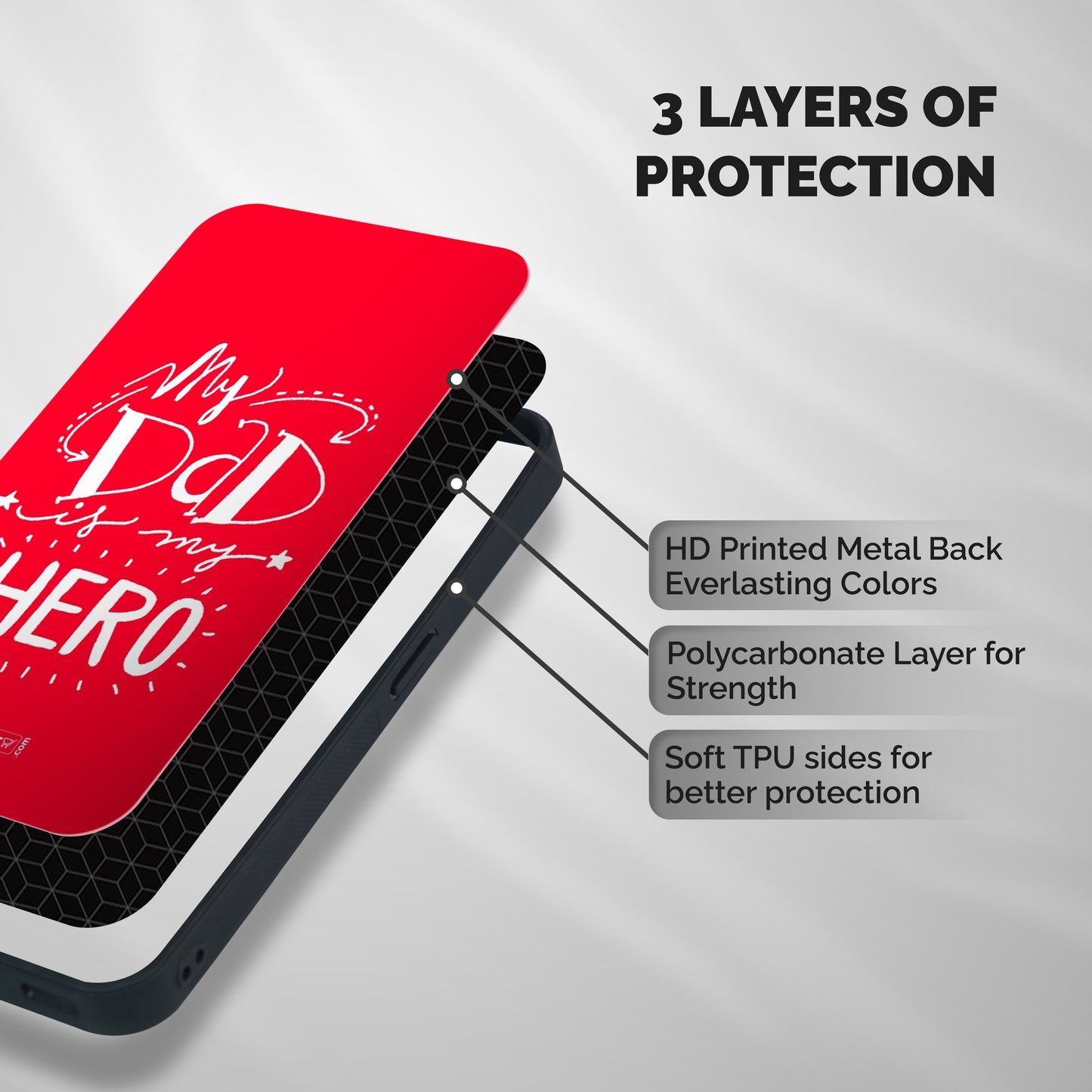 My Dad My Hero Shockproof Hybrid Protection (Metal + TPU) Back Case Cover