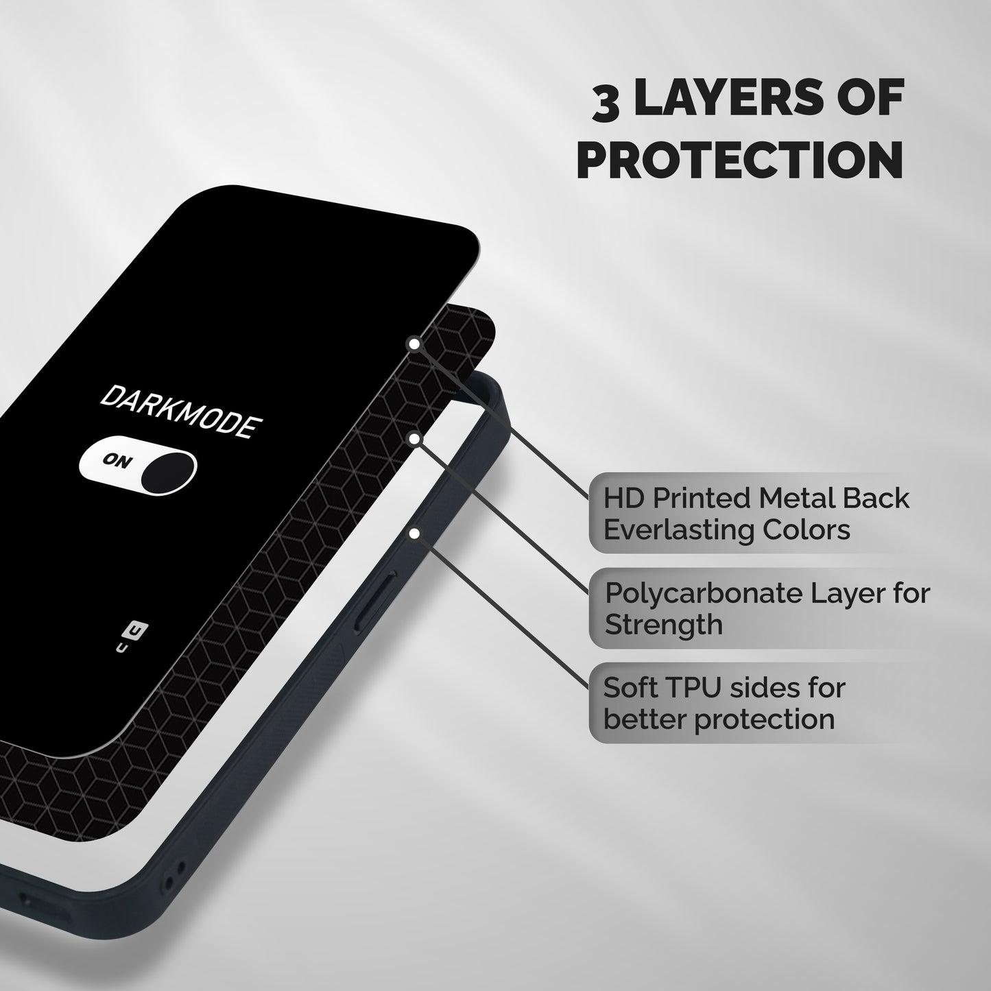 My Darkmode On Shockproof Hybrid Protection (Metal + TPU) Back Case Cover