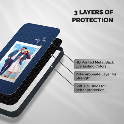 My Love Shockproof Hybrid Protection (Metal + TPU) Back Case Cover