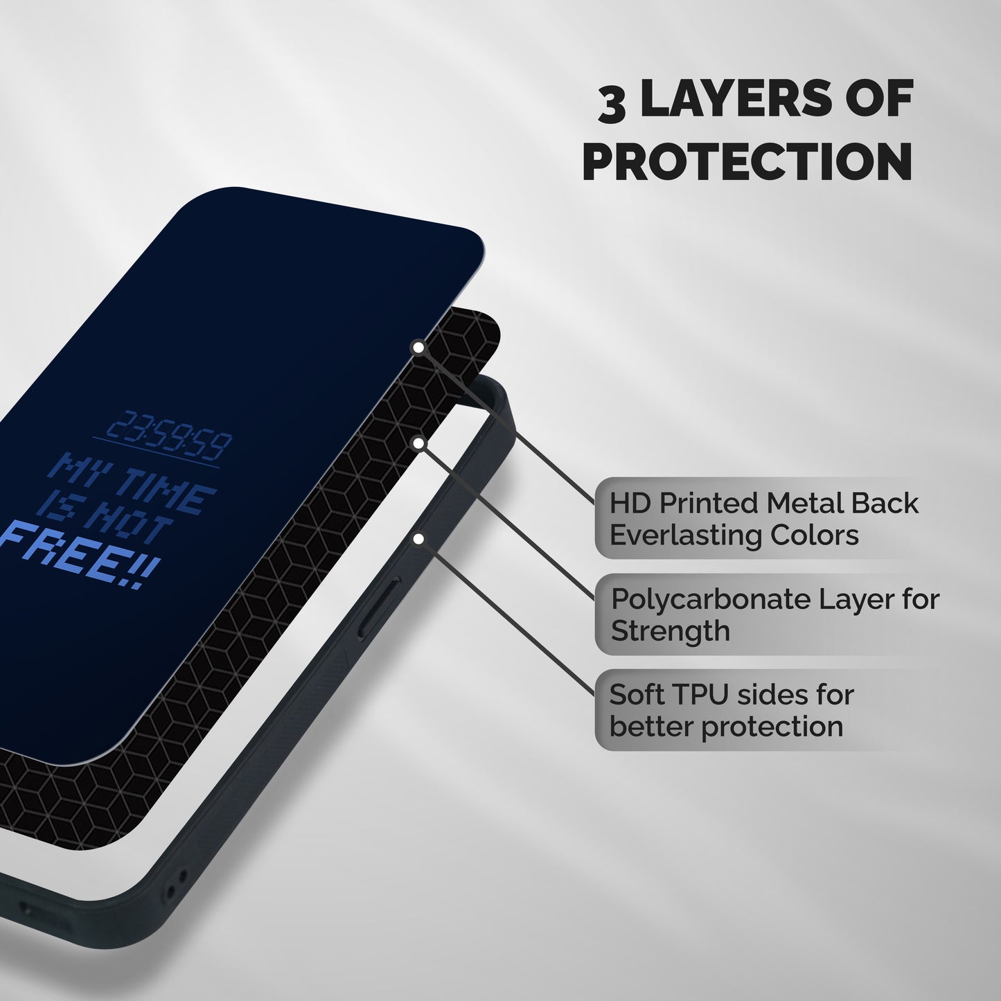 My Time Shockproof Hybrid Protection (Metal + TPU) Back Case Cover