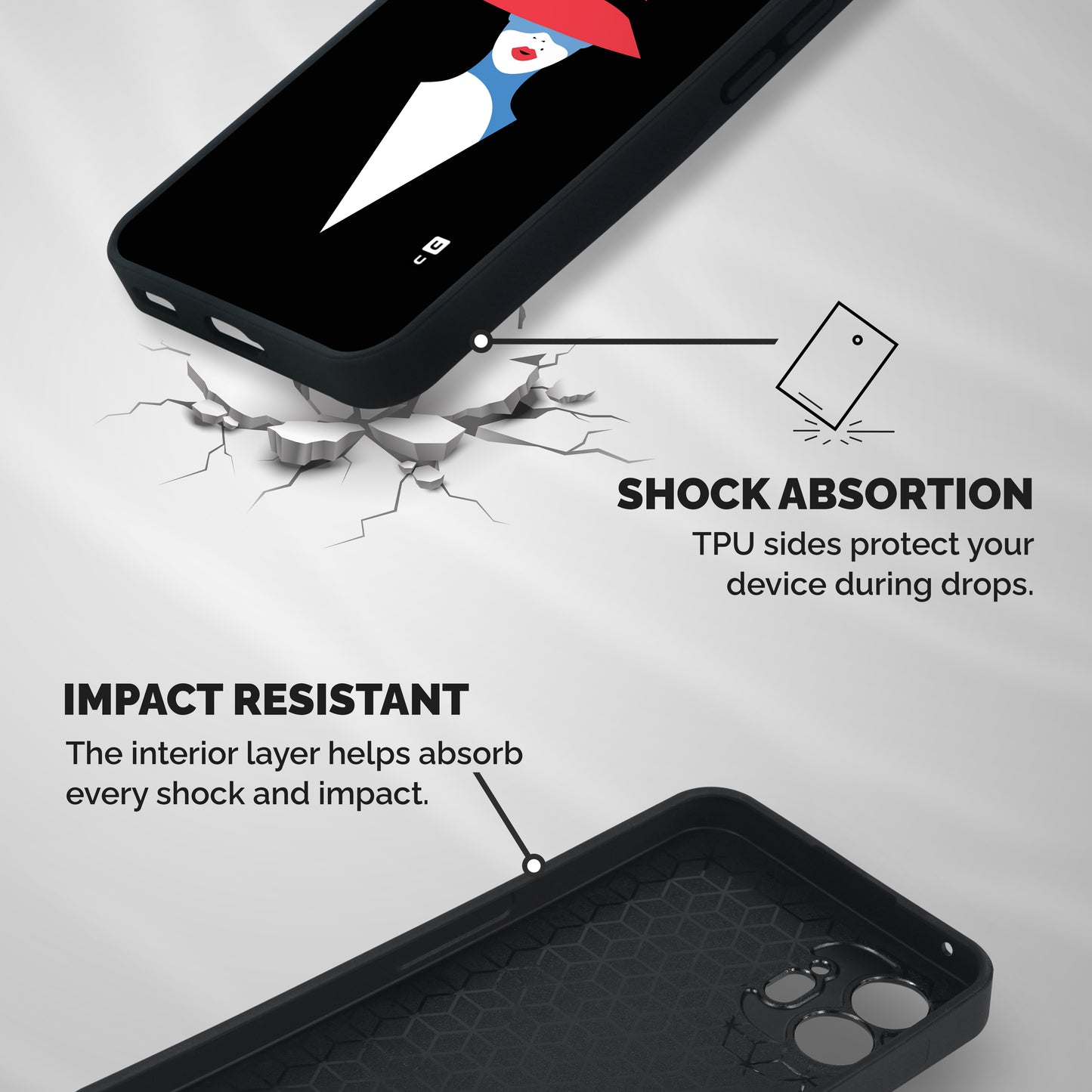 Mysterious Woman Illustration Shockproof Hybrid Protection (Metal + TPU) Back Case Cover