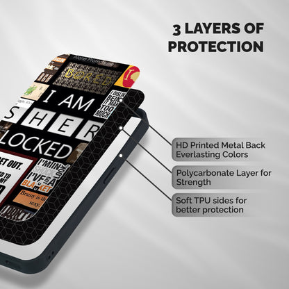 Mystery Pattern Shockproof Hybrid Protection (Metal + TPU) Back Case Cover