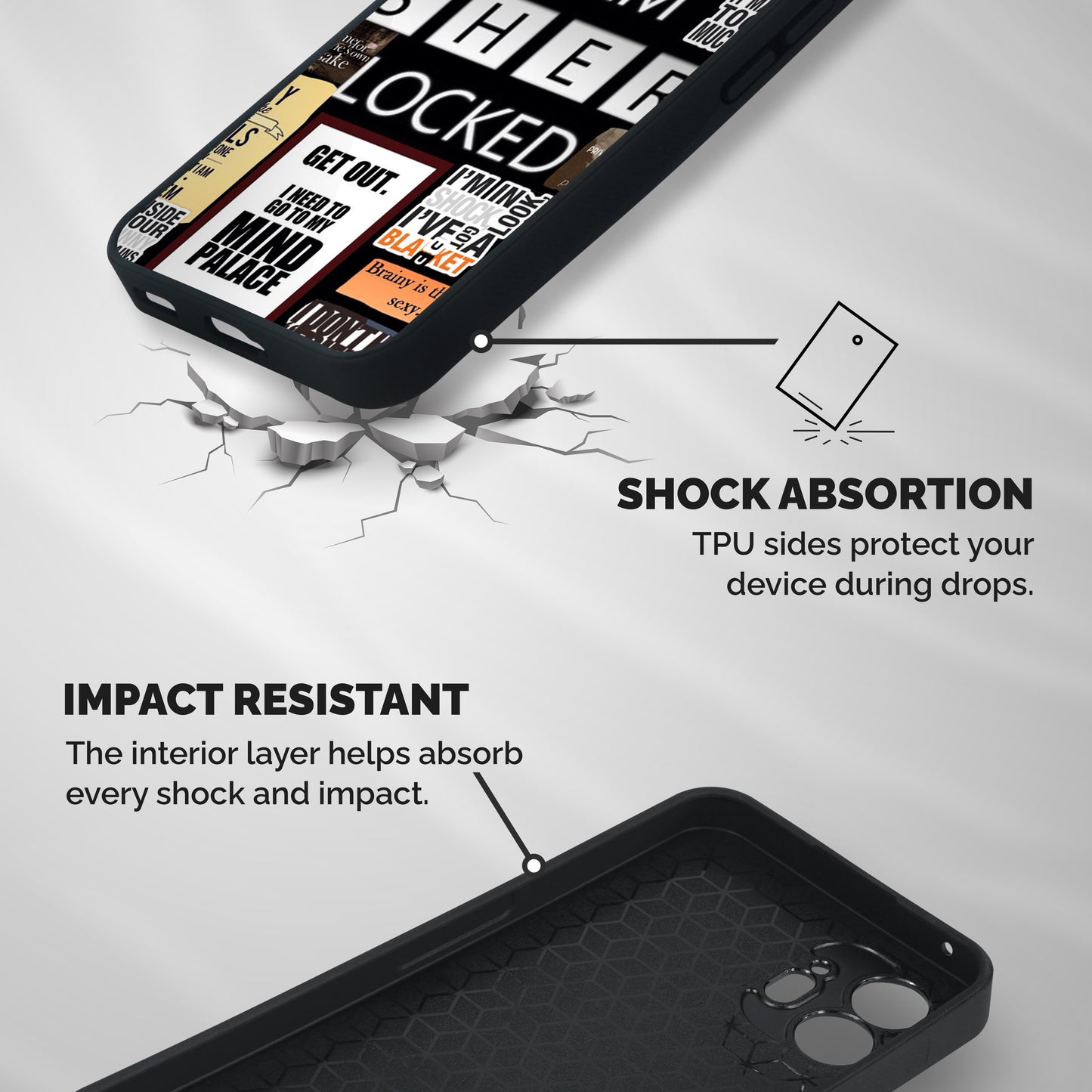Mystery Pattern Shockproof Hybrid Protection (Metal + TPU) Back Case Cover