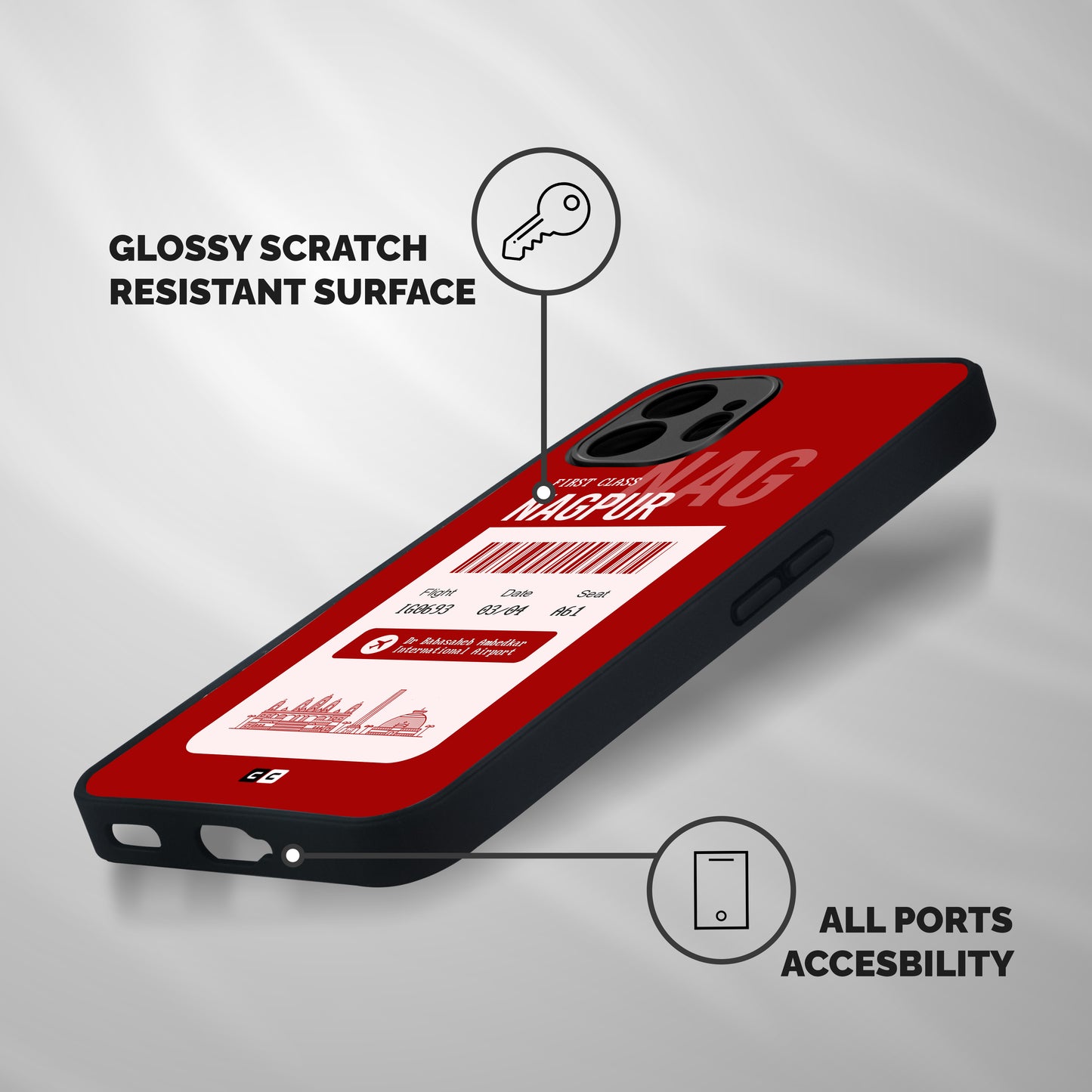 Nagpur Boarding Pass Shockproof Hybrid Protection (Metal + TPU) Back Case Cover