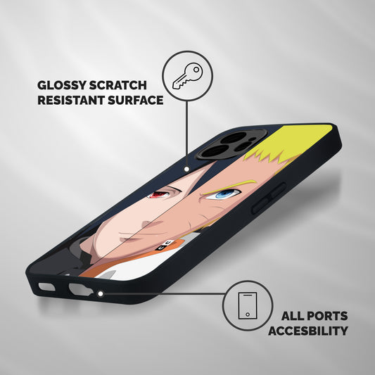 Naruto and Sasuke Shockproof Hybrid Protection (Metal + TPU) Back Case Cover