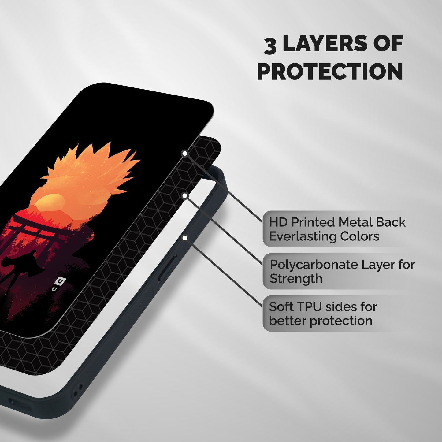 Naruto Anime Sunset Art Shockproof Hybrid Protection (Metal + TPU) Back Case Cover