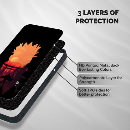 Naruto Anime Sunset Art Shockproof Hybrid Protection (Metal + TPU) Back Case Cover