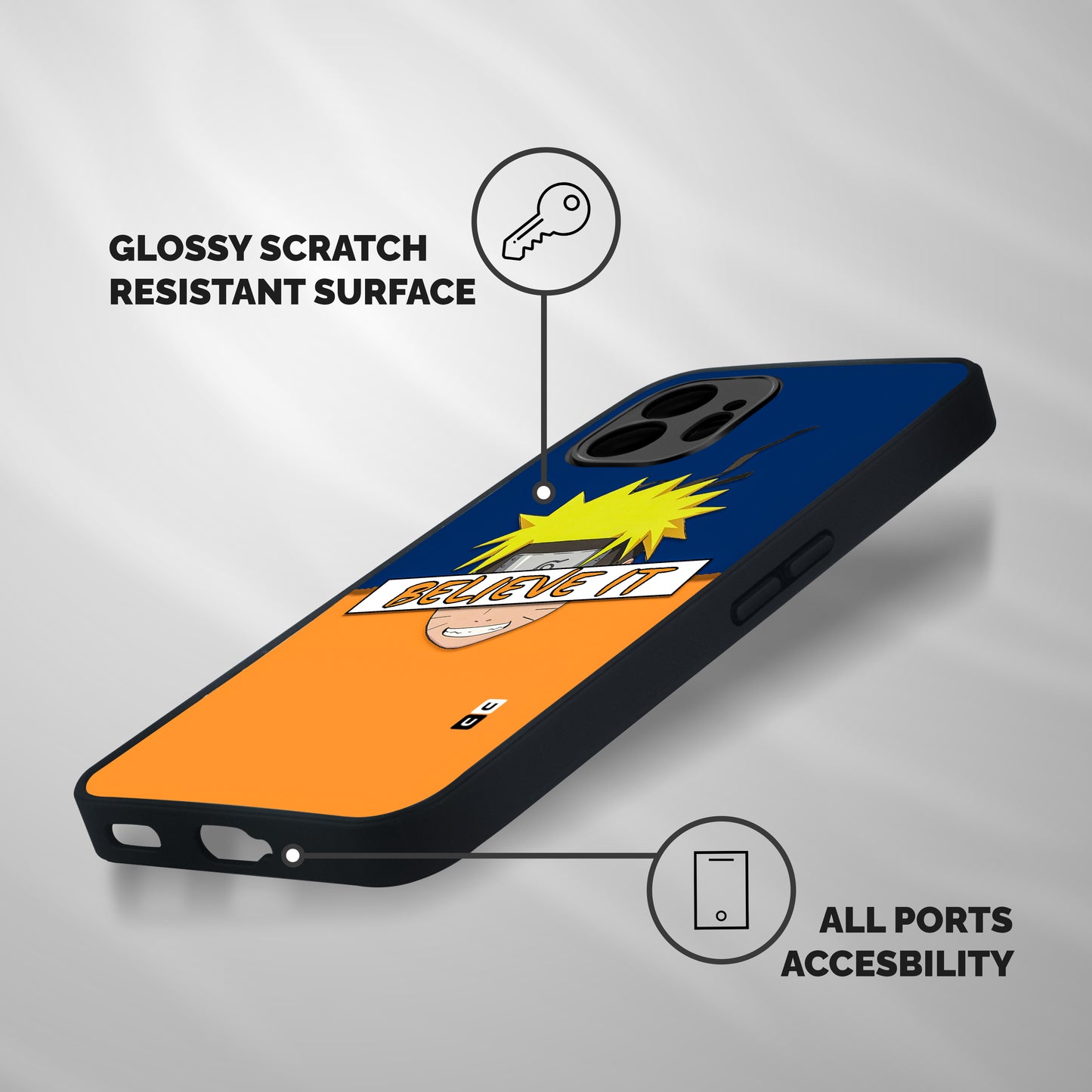 Naruto Believe It Shockproof Hybrid Protection (Metal + TPU) Back Case Cover
