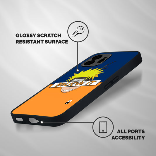 Naruto Believe It Shockproof Hybrid Protection (Metal + TPU) Back Case Cover