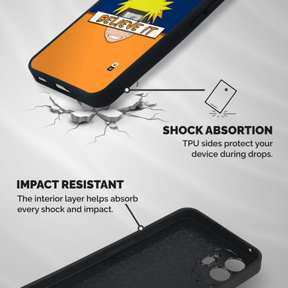 Naruto Believe It Shockproof Hybrid Protection (Metal + TPU) Back Case Cover
