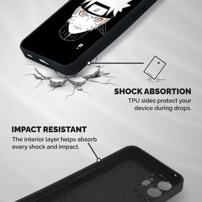 Naruto Black and White Art Shockproof Hybrid Protection (Metal + TPU) Back Case Cover