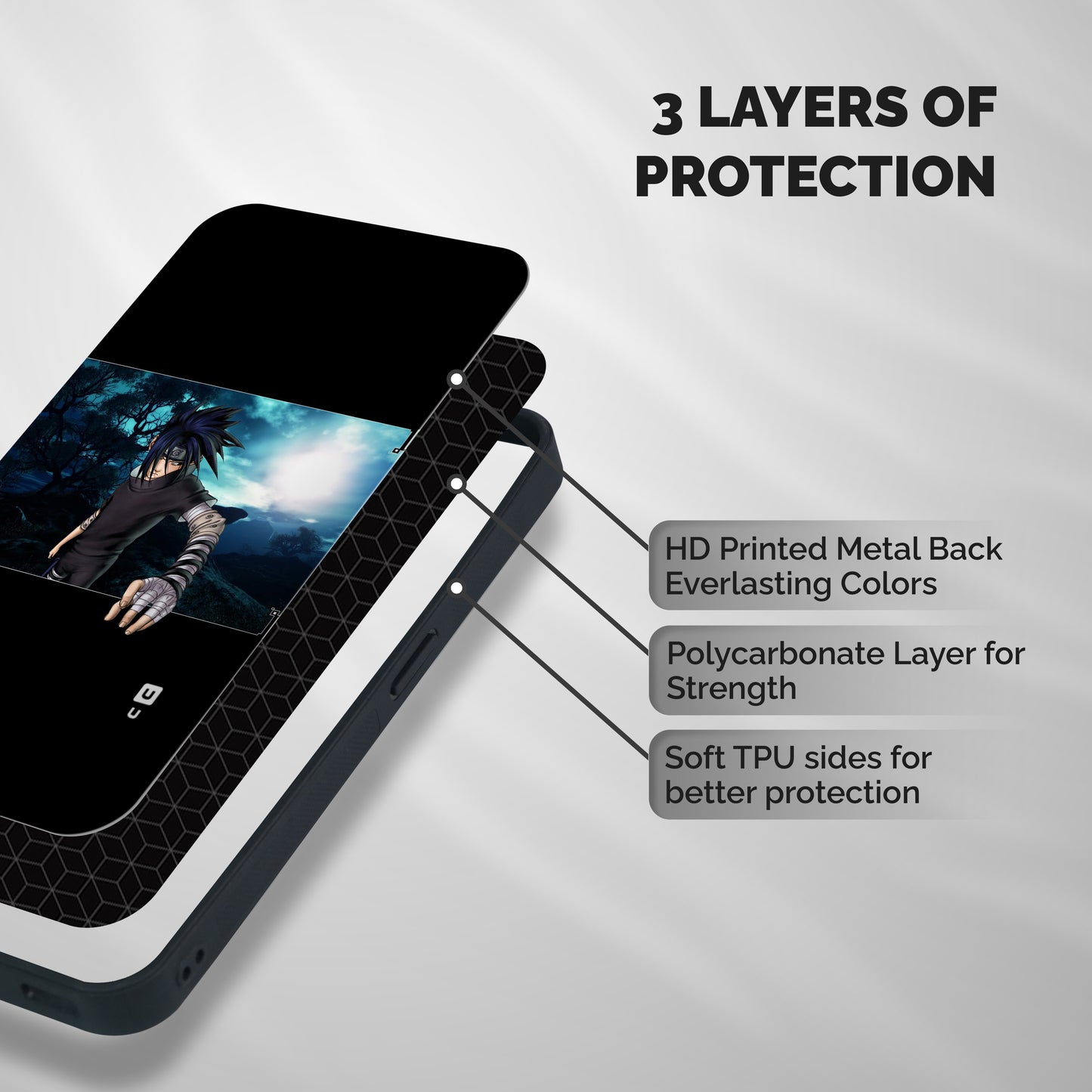 Naruto Cool Anime Night Shockproof Hybrid Protection (Metal + TPU) Back Case Cover