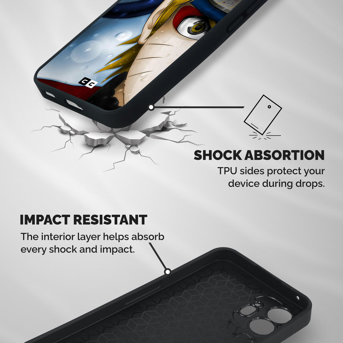 Naruto Facing Shockproof Hybrid Protection (Metal + TPU) Back Case Cover