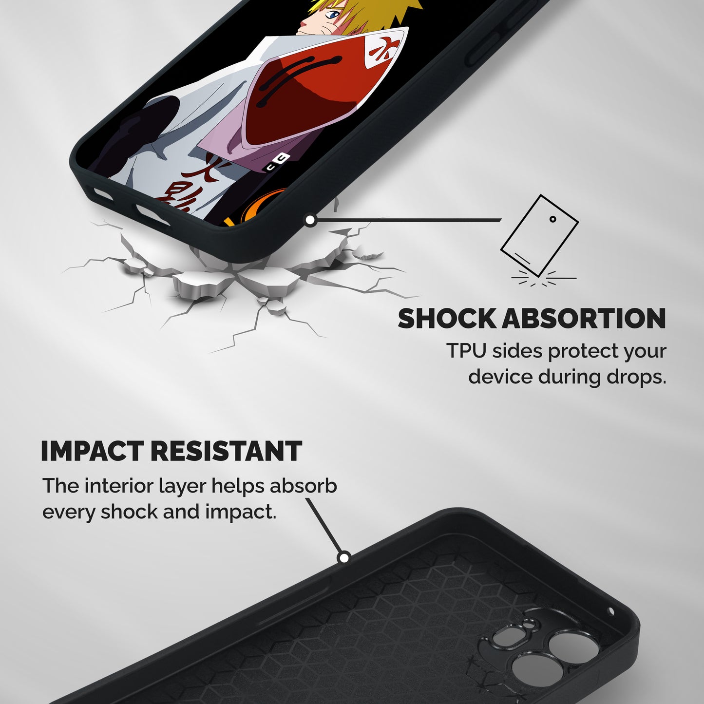 Naruto Hokage Shockproof Hybrid Protection (Metal + TPU) Back Case Cover