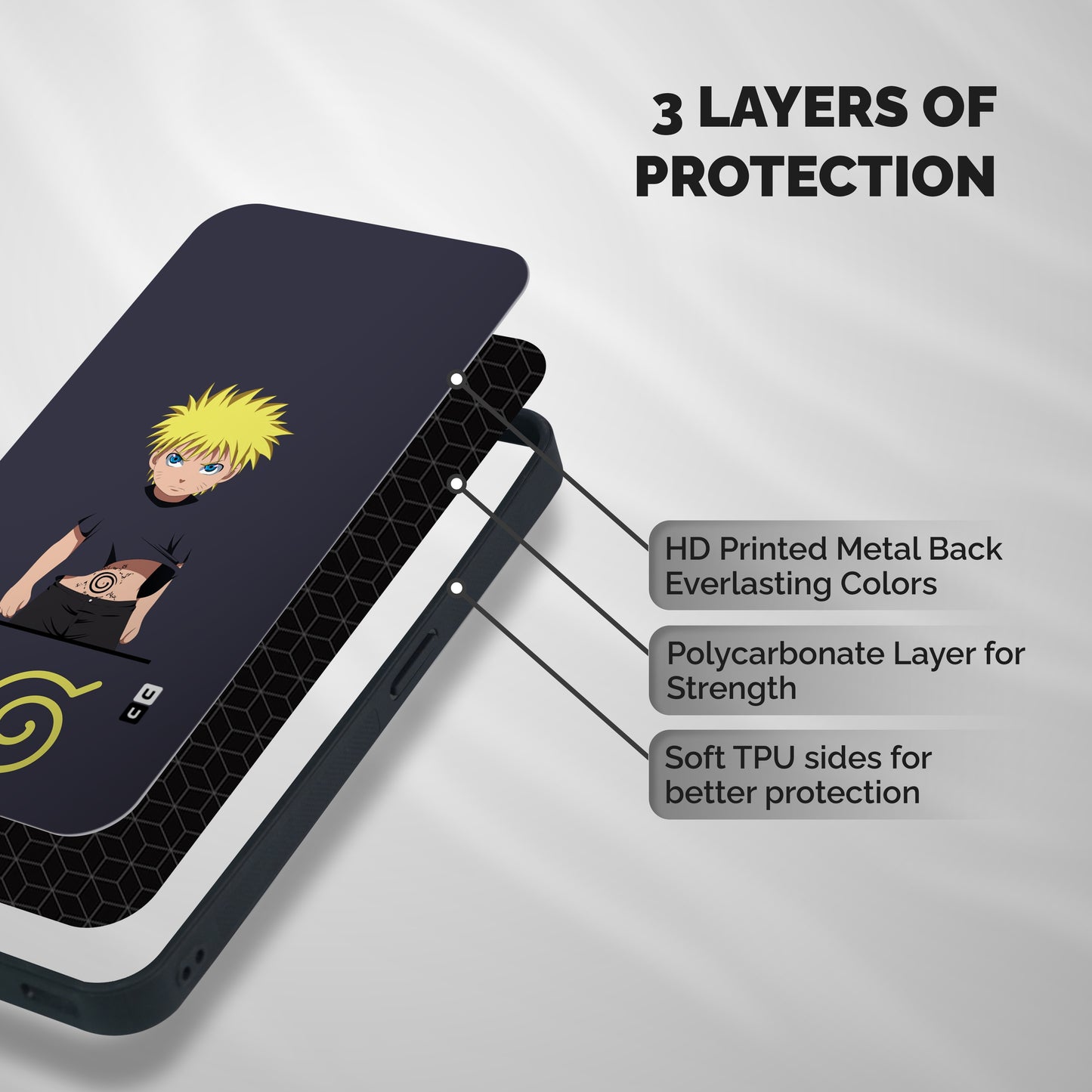 Naruto Kid Shockproof Hybrid Protection (Metal + TPU) Back Case Cover
