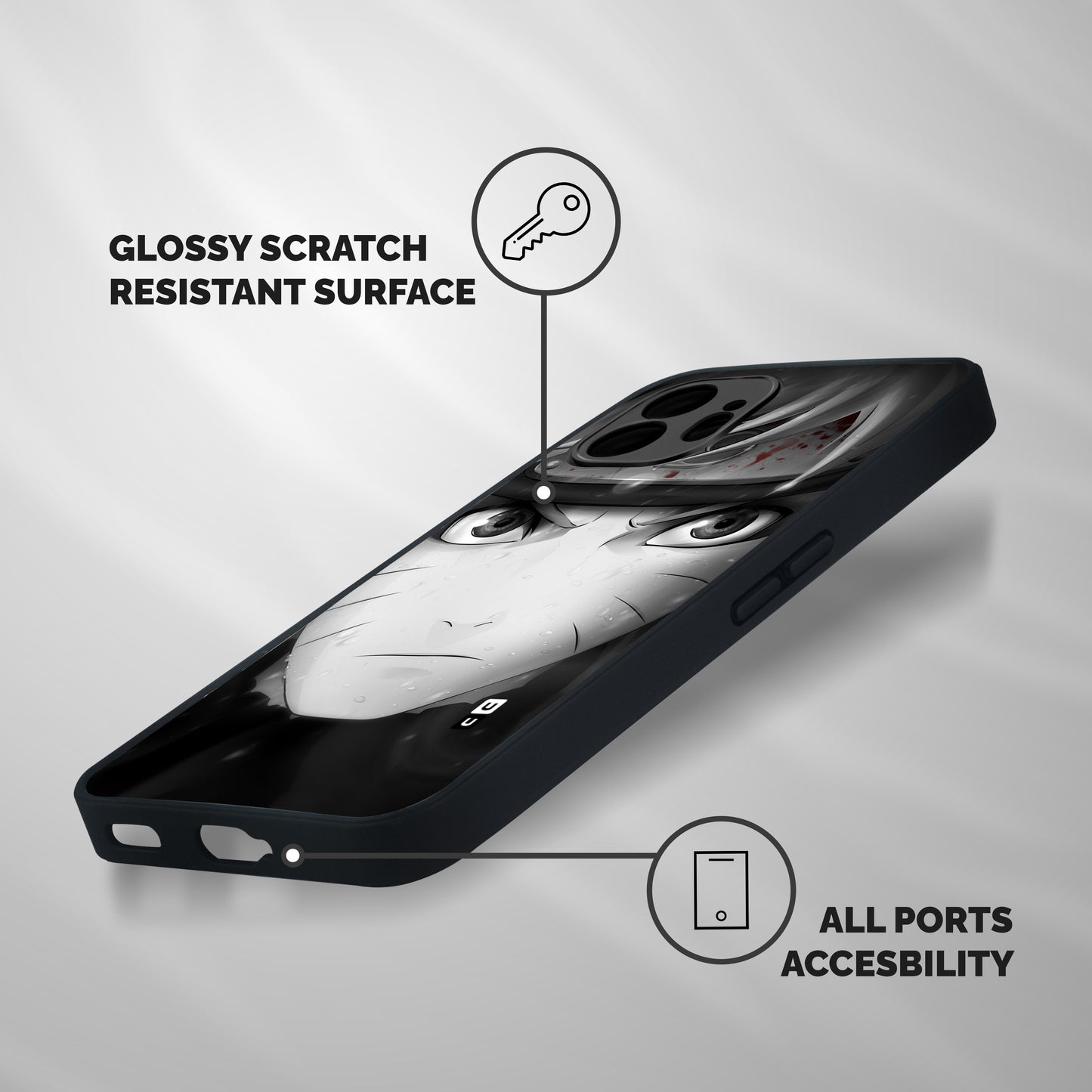 Naruto Monochrome Shockproof Hybrid Protection (Metal + TPU) Back Case Cover