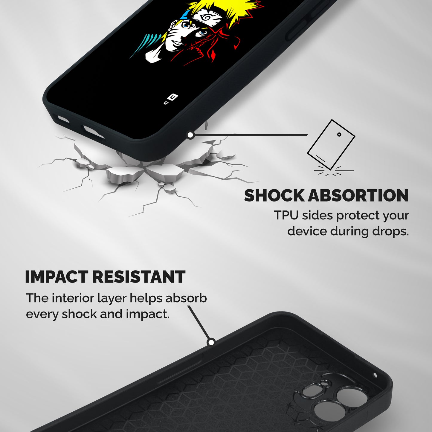 Naruto Pen Sketch Art Shockproof Hybrid Protection (Metal + TPU) Back Case Cover