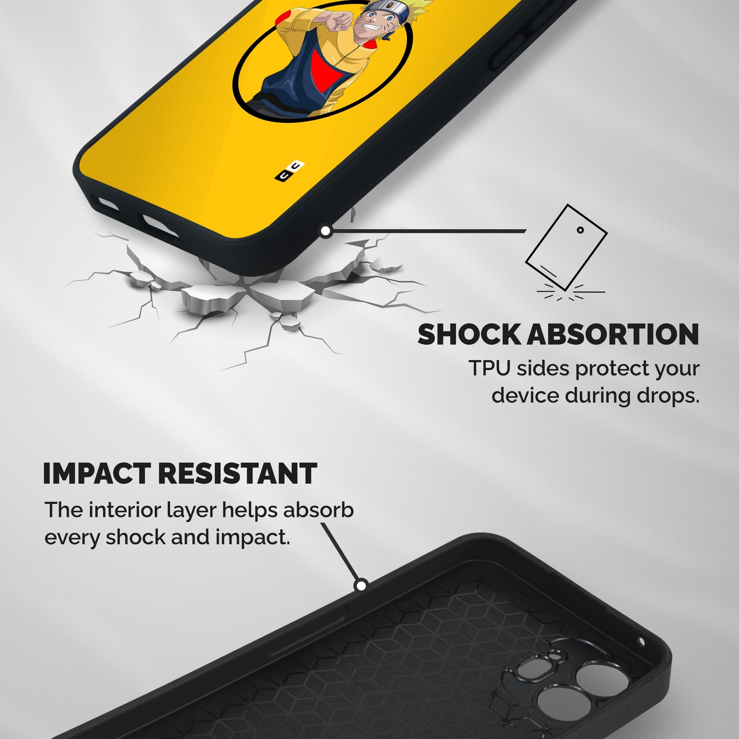 Naruto Sports Art Shockproof Hybrid Protection (Metal + TPU) Back Case Cover
