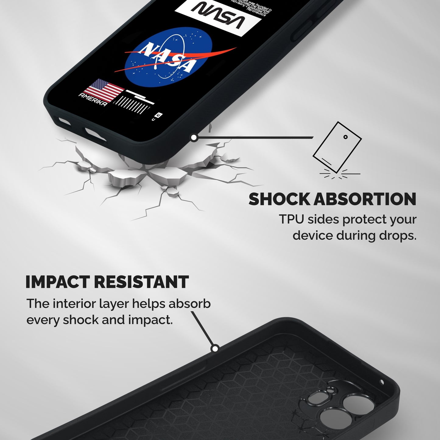 Nasa Zone Shockproof Hybrid Protection (Metal + TPU) Back Case Cover