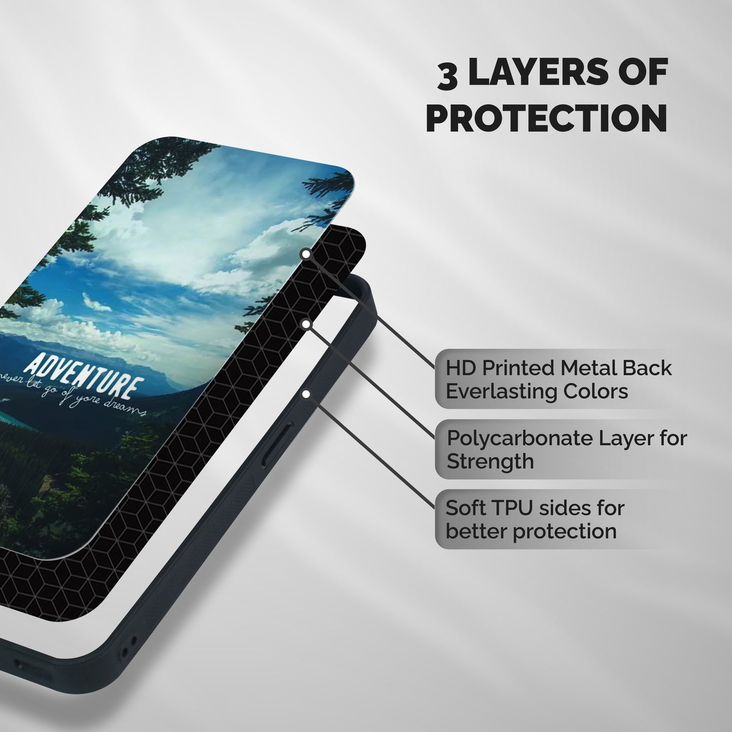 Natural Adventure Shockproof Hybrid Protection (Metal + TPU) Back Case Cover