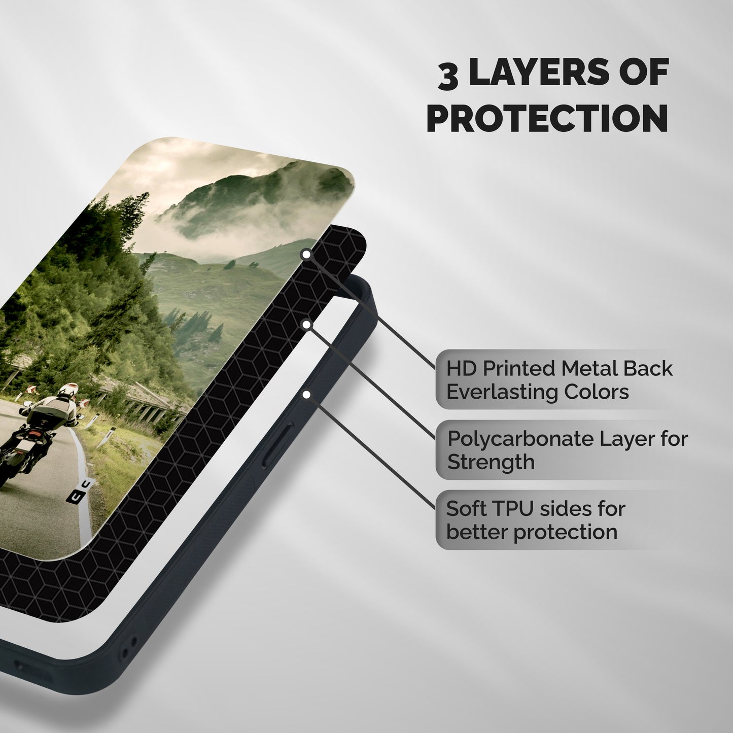 Nature Bike Shockproof Hybrid Protection (Metal + TPU) Back Case Cover